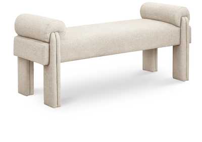 Image for Stefano Beige Polyester Fabric Bench