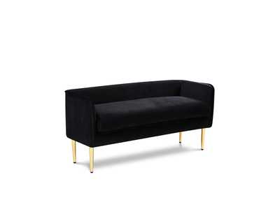 Image for Audrey Black Velvet Bench