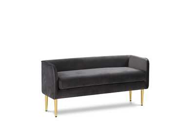 Image for Audrey Grey Velvet Bench