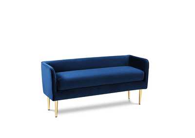 Audrey Navy Velvet Bench