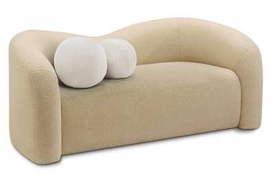 Image for Kali Beige Faux Shearling Teddy Fabric Loveseat