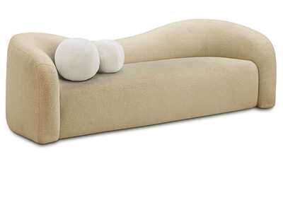 Image for Kali Beige Faux Shearling Teddy Fabric Sofa