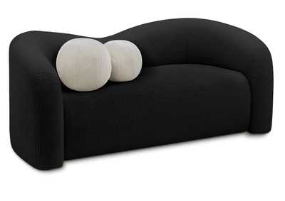 Image for Kali Black Faux Shearling Teddy Fabric Loveseat
