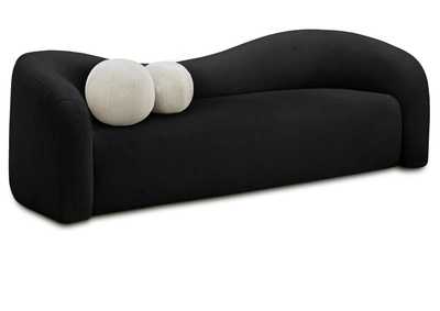 Image for Kali Black Faux Shearling Teddy Fabric Sofa