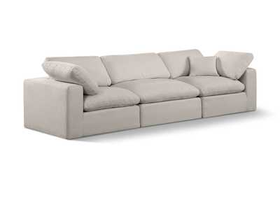 Image for Comfy Beige Linen Textured Fabric Modular Sofa