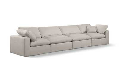 Image for Comfy Beige Linen Textured Fabric Modular Sofa