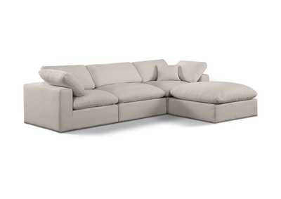 Image for Comfy Beige Linen Textured Fabric Modular Sectional