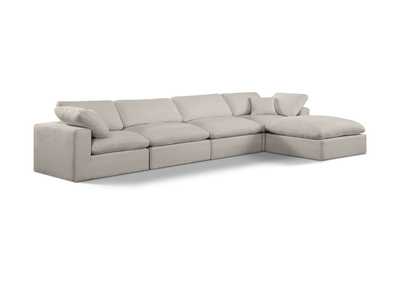 Image for Comfy Beige Linen Textured Fabric Modular Sectional