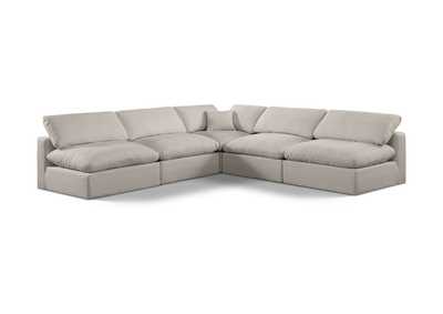 Image for Comfy Beige Linen Textured Fabric Modular Sectional