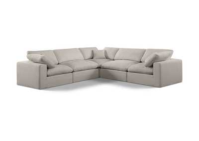 Image for Comfy Beige Linen Textured Fabric Modular Sectional