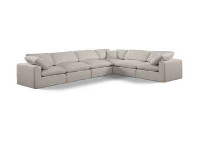 Image for Comfy Beige Linen Textured Fabric Modular Sectional