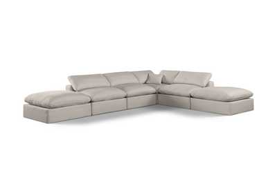 Image for Comfy Beige Linen Textured Fabric Modular Sectional