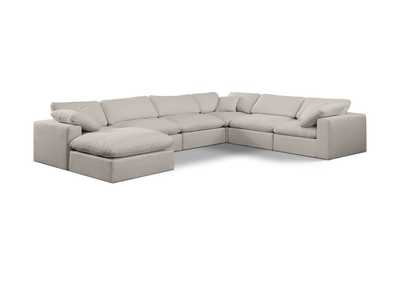 Image for Comfy Beige Linen Textured Fabric Modular Sectional