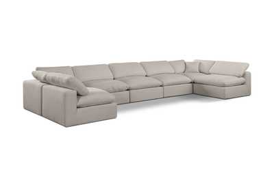 Image for Comfy Beige Linen Textured Fabric Modular Sectional