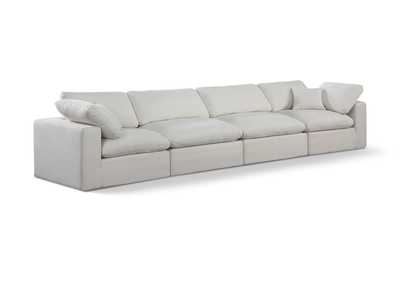 Image for Comfy Cream Linen Textured Fabric Modular Sofa