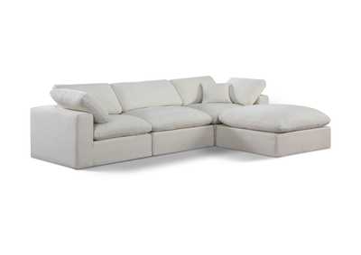 Image for Comfy Cream Linen Textured Fabric Modular Sectional