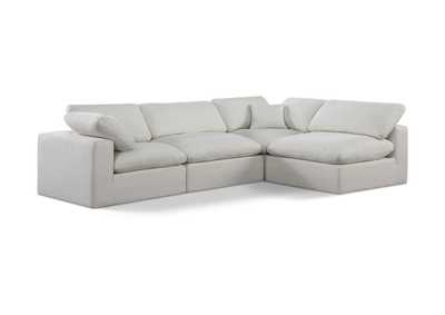 Image for Comfy Cream Linen Textured Fabric Modular Sectional