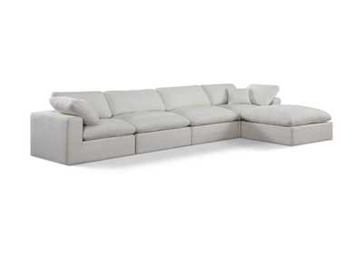Image for Comfy Cream Linen Textured Fabric Modular Sectional