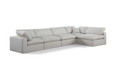Image for Comfy Cream Linen Textured Fabric Modular Sectional