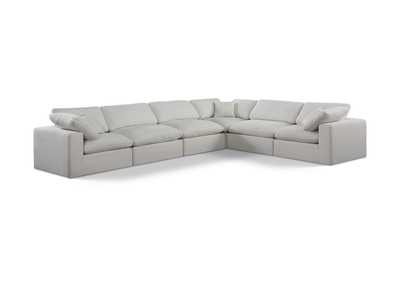 Image for Comfy Cream Linen Textured Fabric Modular Sectional