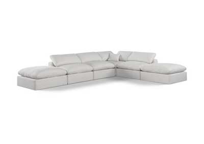 Image for Comfy Cream Linen Textured Fabric Modular Sectional