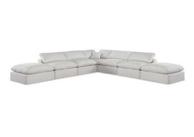 Image for Comfy Cream Linen Textured Fabric Modular Sectional