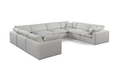 Image for Comfy Cream Linen Textured Fabric Modular Sectional