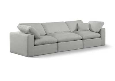 Image for Comfy Grey Linen Textured Fabric Modular Sofa