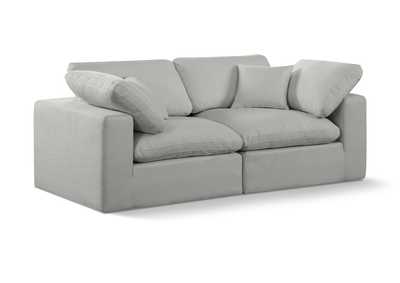 Image for Comfy Grey Linen Textured Fabric Modular Sofa