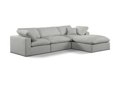 Image for Comfy Grey Linen Textured Fabric Modular Sectional
