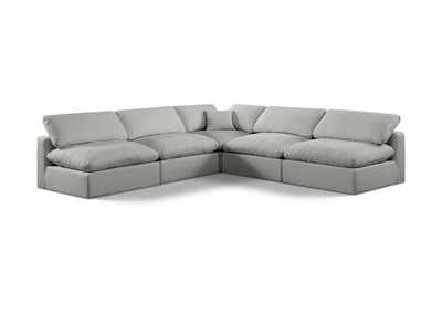 Image for Comfy Grey Linen Textured Fabric Modular Sectional