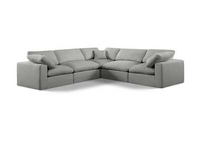 Image for Comfy Grey Linen Textured Fabric Modular Sectional