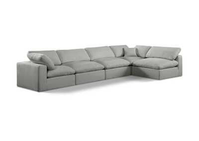 Image for Comfy Grey Linen Textured Fabric Modular Sectional