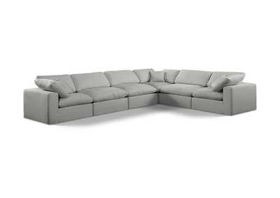 Image for Comfy Grey Linen Textured Fabric Modular Sectional