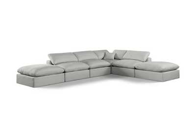 Image for Comfy Grey Linen Textured Fabric Modular Sectional