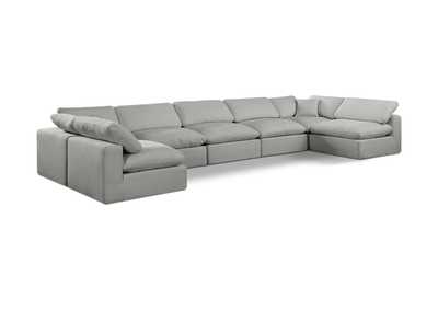 Image for Comfy Grey Linen Textured Fabric Modular Sectional