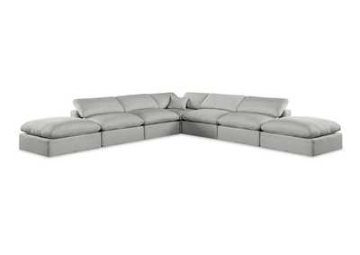 Image for Comfy Grey Linen Textured Fabric Modular Sectional