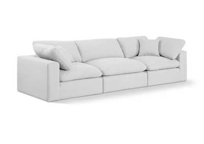 Image for Comfy White Linen Textured Fabric Modular Sofa