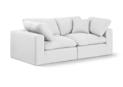 Image for Comfy White Linen Textured Fabric Modular Sofa