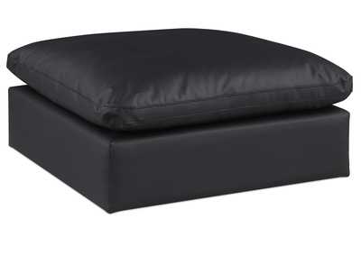 Image for Comfy Black Faux Leather Modular Ottoman