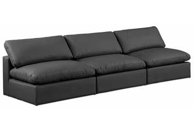Image for Comfy Black Faux Leather Modular Sofa