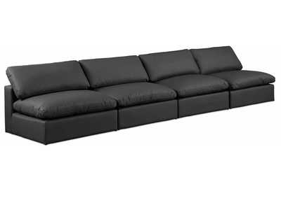 Image for Comfy Black Faux Leather Modular Sofa