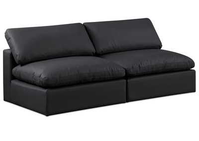 Image for Comfy Black Faux Leather Modular Sofa
