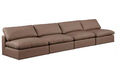 Image for Comfy Brown Faux Leather Modular Sofa