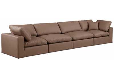 Image for Comfy Brown Faux Leather Modular Sofa