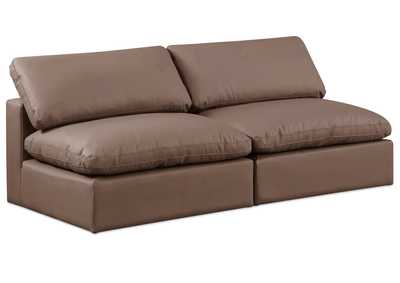 Image for Comfy Brown Faux Leather Modular Sofa