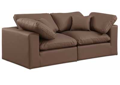 Image for Comfy Brown Faux Leather Modular Sofa