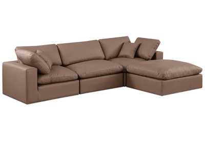 Image for Comfy Brown Faux Leather Modular Sectional