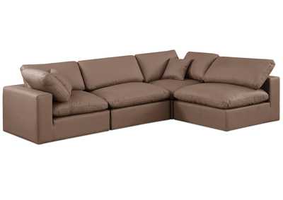 Image for Comfy Brown Faux Leather Modular Sectional