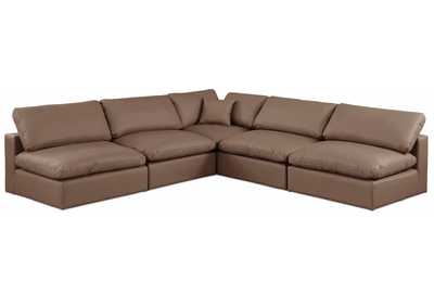 Image for Comfy Brown Faux Leather Modular Sectional